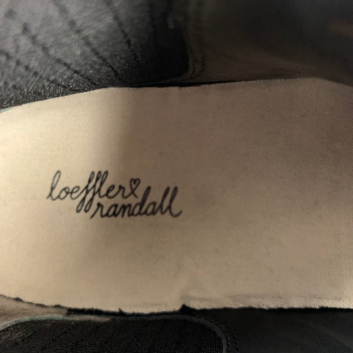 LOEFFLER RANDALL Talla 8.5 Zapatillas tobilleras de cuero blanco negro