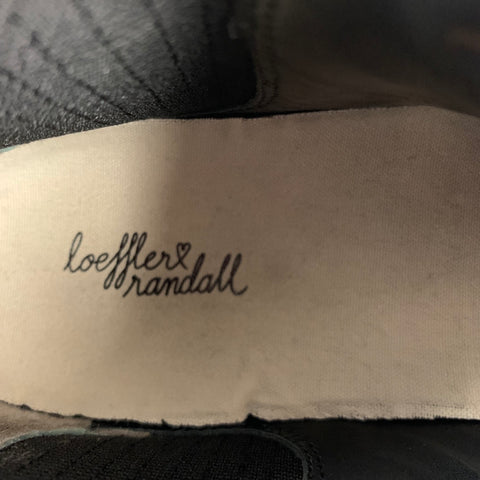 LOEFFLER RANDALL Talla 8.5 Zapatillas tobilleras de cuero blanco negro