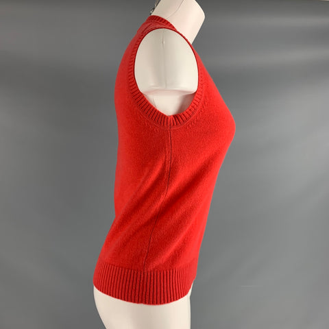 TSESAY Talla M Top casual sin mangas de punto coral naranja