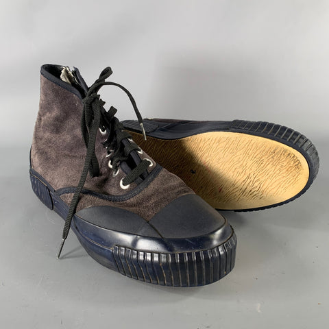 JULIEN DAVID Size 11 Black Suede High Top Sneakers