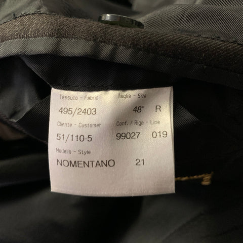 BRIONI Chest Size 46 Black Brown Stripe Wool Blend Notch Lapel Suit