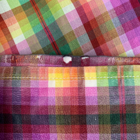 ETRO Size L Multi Color Plaid Cotton Button Up Long Sleeve Shirt