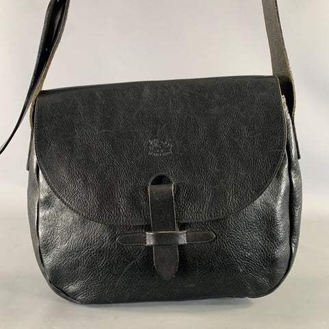 IL BISONTE Black Leather Cross Body Handbag