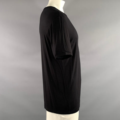 ARMANI COLLEZIONI Size XL Black Solid Lightweight T shirt
