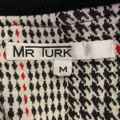 MR TURK Size M White Black Red Glenplaid Cotton Blend Jumpsuit
