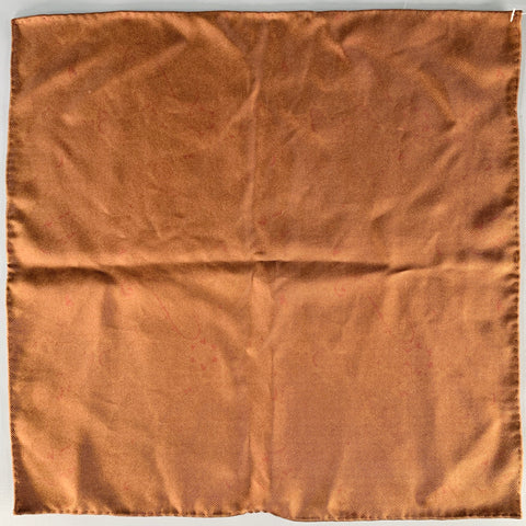 VINTAGE Pochette de costume en twill à motif cachemire rouge et vert