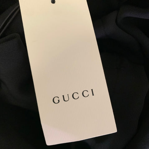 GUCCI Size S Black White Viscose Silk Embellishment Pajama Jacket