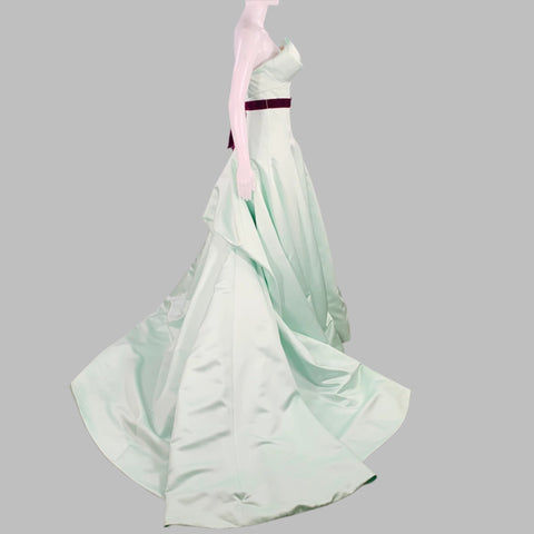 Robe de soirée bustier violet menthe MONIQUE LHUILLIER taille 6