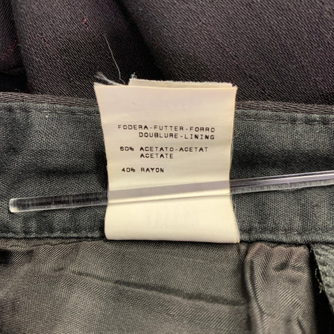 JEAN PAUL GAULTIER Size 32 Black Burgundy Stripe Wool Flat Front Dress Pants