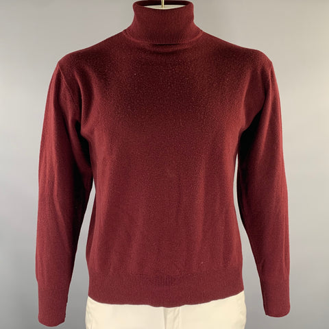 RRL by RALPH LAUREN Size L Burgundy Knitted Wool Cashmere Turtleneck Pullover