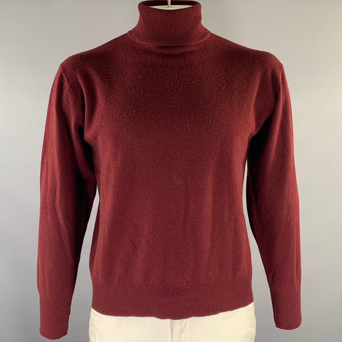 RRL by RALPH LAUREN Size L Burgundy Knitted Wool Cashmere Turtleneck Pullover
