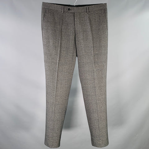 DOLCE & GABBANA Size 34 Grey Glenplaid Polyester Blend Tapered Zip Fly Dress Pants