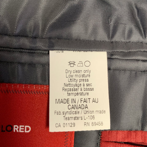 TAILO RED Size 40 Grey Wool Single Breasted Suit