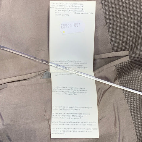 HUGO BOSS Size 40 Regular Grey Taupe Nailhead Virgin Wool Suit