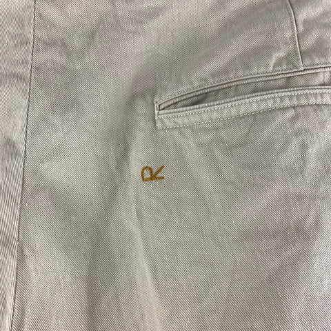 45rpm Size L Khaki Solid Cotton Zip Fly Casual Pants