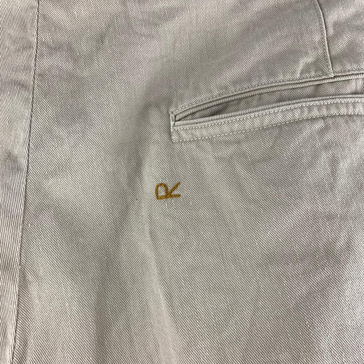 45rpm Size L Khaki Solid Cotton Zip Fly Casual Pants