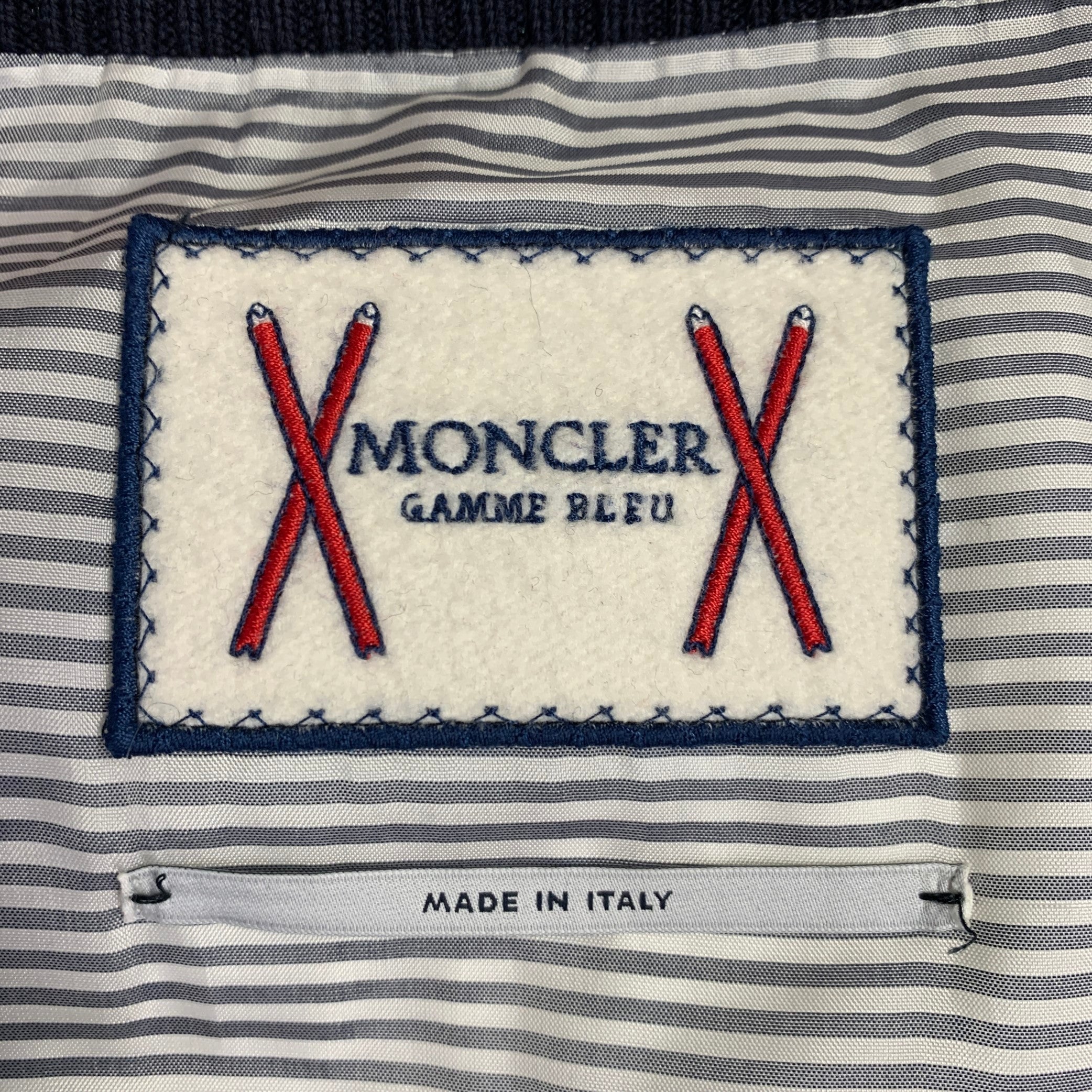 MONCLER Size XXL Navy Quilted Wool Snaps Jacket – Sui Generis