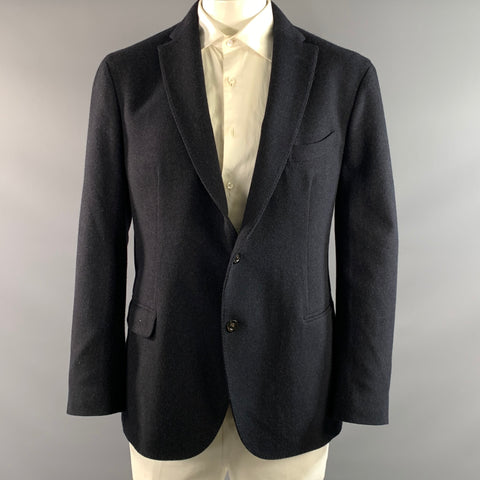 BOGLIOLI Chest Size 48 Navy Blue Wool Cashmere Notch Lapel Sport Coat