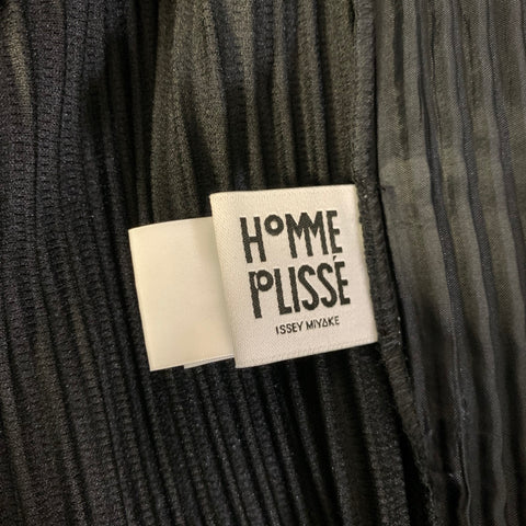 ISSEY MIYAKE Size M Black Pleated Polyester Tunic Long Sleeve Shirt