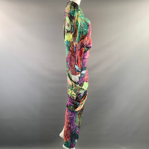 SAAKSHA & KINNI Size S Red Green Lines Asymmetrical Dress