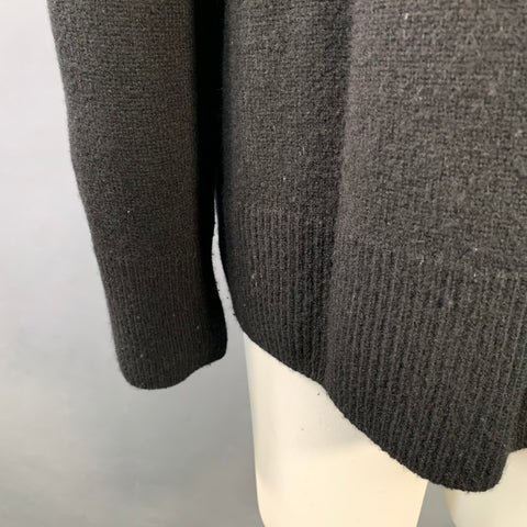 THE ROW Size L Black Wool Knit High Neck Sweater