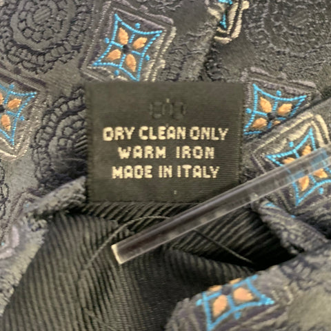 ERMENEGILDO ZEGNA  One Size Grey Blue Silk Tie