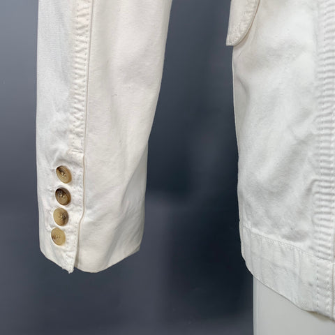 D&G by DOLCE & GABBANA Size 38 White Cotton Peak Lapel Jacket
