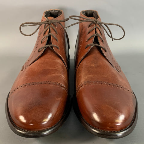 JOHNSTON MURPHY Size 11 Brown Mahagony Brogues Leather Chukka Boots
