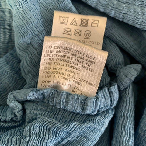 ISSEY MIYAKE Size L Blue Light Blue Polyester Crinkled Tunic Knee Length Dress