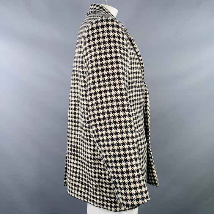 AMI by ALEXANDRE MATTIUSSI Size 48 Black Cream Wool Houndstooth Jacket