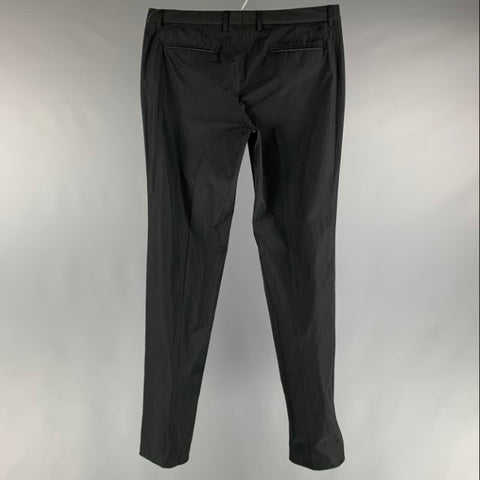 BURBERRY PRORSUM Size 36 Black Solid Polyester Zip Fly Dress Pants