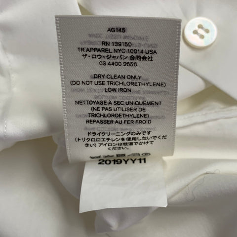 THE ROW Size S White Cotton Blend Oversized Hidden Buttons Shirt