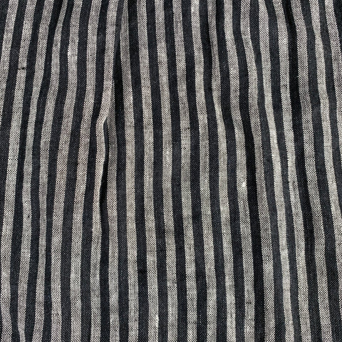 LE VESTIAIRE DE JEANNE Black Grey Stripe Linen Scarf