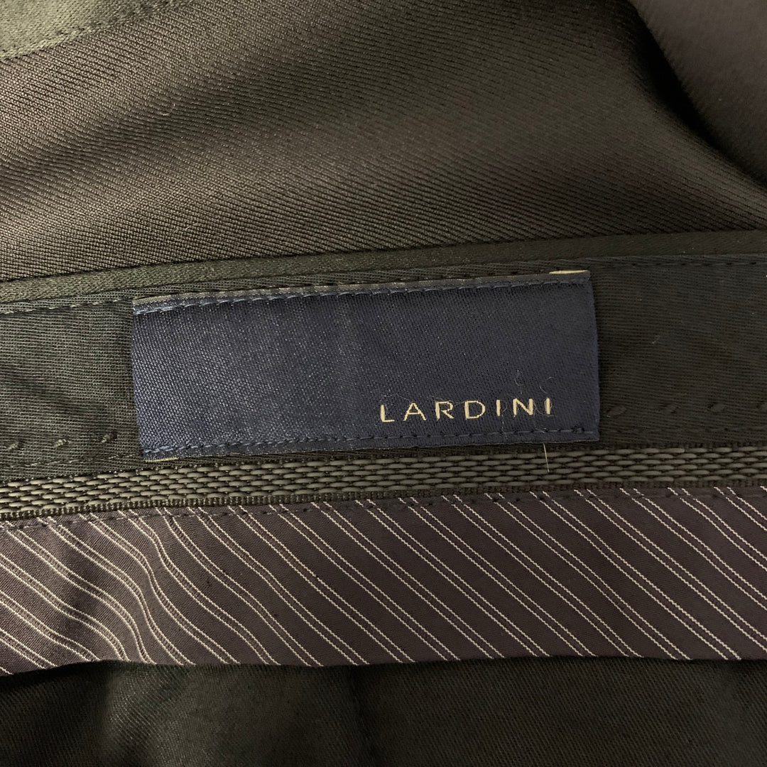 LARDINI Size 32 Black Wool Tuxedo Dress Pants