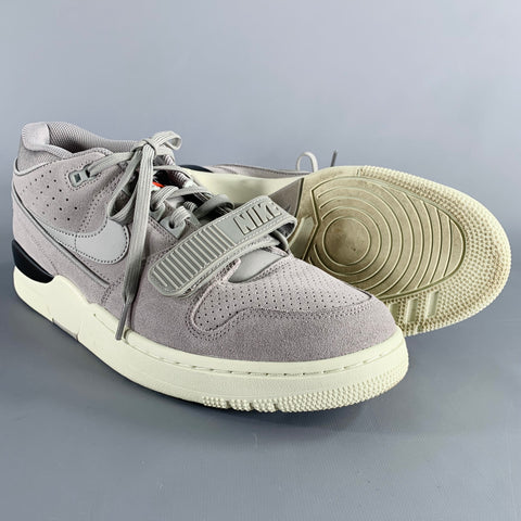NIKE Size 12 Alpha Force 88 Grey Suede Rubber Sole Sneakers