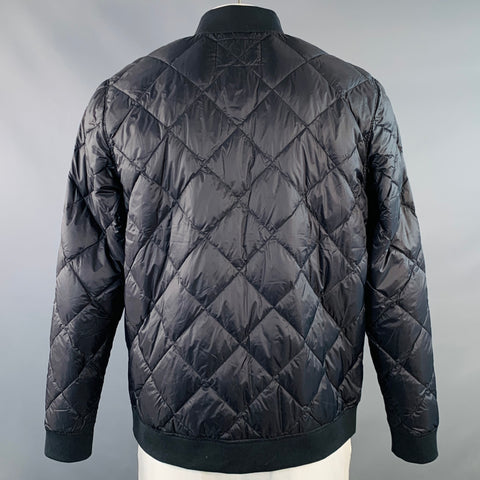 MARINE LAYER Fall 2023 Size L Rhett Navy Quilted Nylon Zip Up Jacket