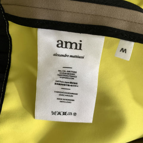 AMI by ALEXANDRE MATTIUSSI Size M Khaki Polyester Blend Zip & Snaps Coat