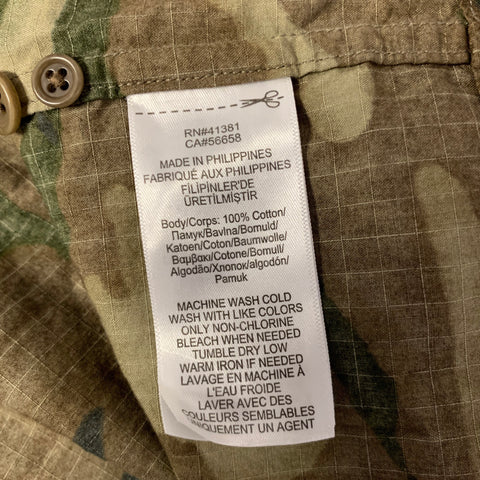 RRL by RALPH LAUREN Size XL Green Brown Camo Cotton Camp Short Sleeve Shirt