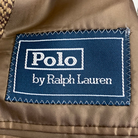POLO by RALPH LAUREN Size 38 Regular Brown Beige Woven Virgin Wool Suit