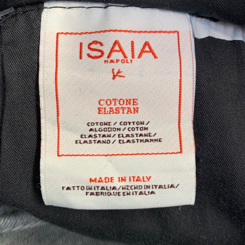 ISAIA Size 32 Blue Cotton Selvedge Twill Skinny Jeans