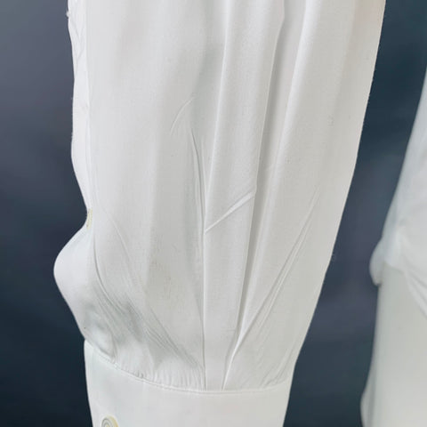 TOM FORD Size S White Cotton Curved Cutaway Long Sleeve Shirt