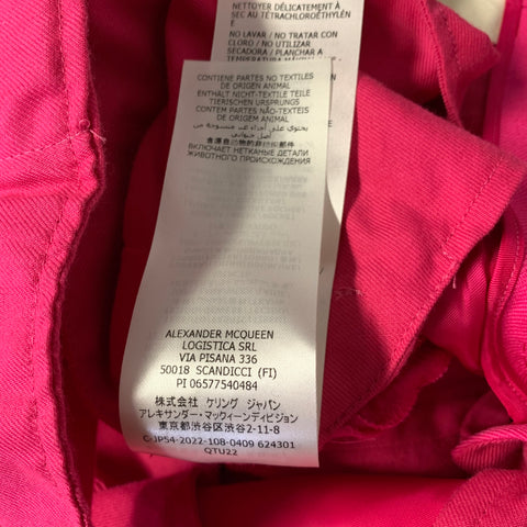 ALEXANDER MCQUEEN Chest Size 36 Pink Wool Peak Lapel 30 30 Suit