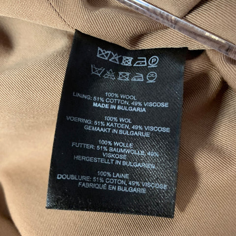 DRIES VAN NOTEN Size S Khaki Wool Notch Lapel Sport Coat