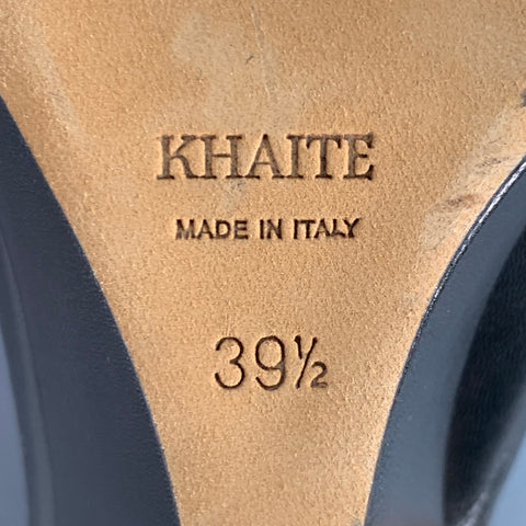 KHAITE Size 9.5 Marion Black Leather Wedge Pumps
