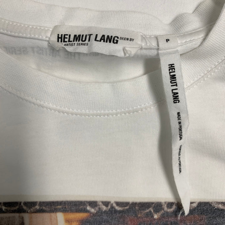 HELMUT LANG Size S White Mark Morrisroe Print Cotton Crew Neck T-shirt