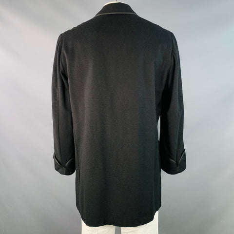 ALAN BILZERIAN Size XL Black Cashmere Shawl Collar Toggle Closure Coat