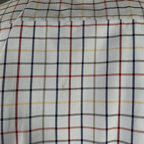 LUCIANO BARBERA Size XL Blue Multi Color Window Pane Cotton Long Sleeve Shirt