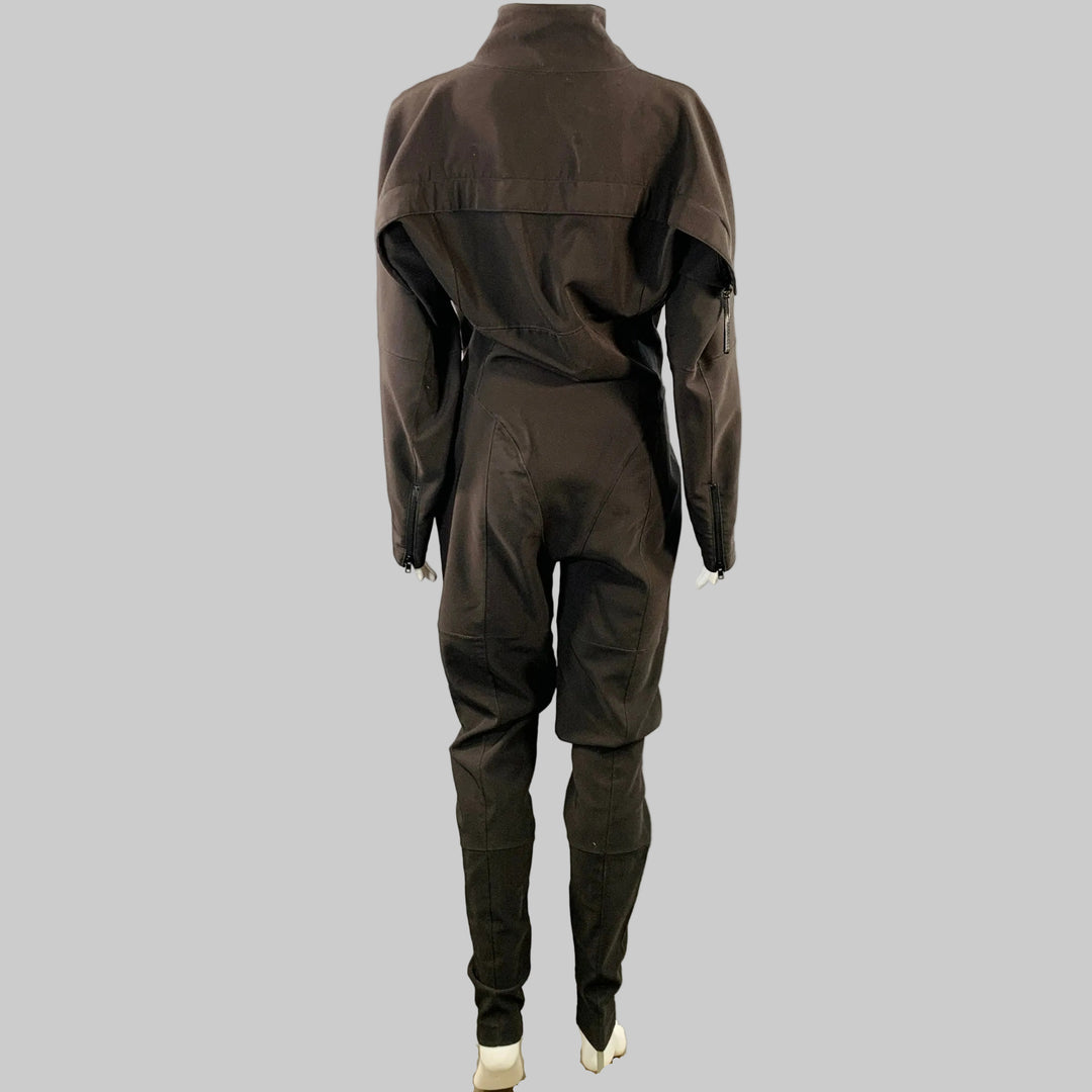 ISSEY MIYAKE Size M Black Polyester Blend High Neck Zip Up Jumpsuit