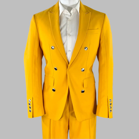 BURBERRY SS23 Size 36 Yellow Wool Double Breasted Suit