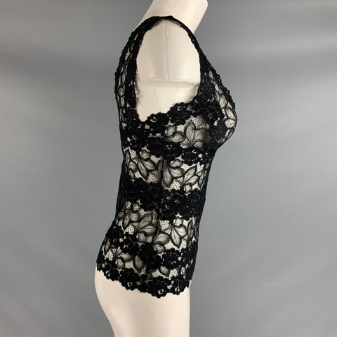 JOSIE NATORI Size S Black Nylon Spandex Sleeveless Dress Top
